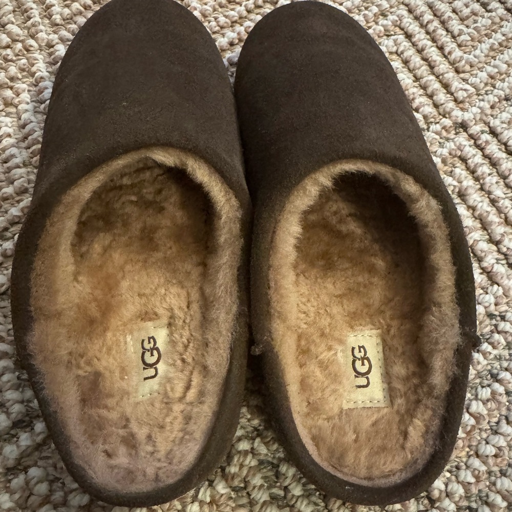 UGG Chocolate Elea Suede Slip ons